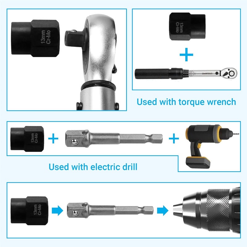CENFORGE 26-Piece Multi-Size Bolt Extractor Set, Spiral Screw Extractor, Bolt Extractor Set, with Right Hand Drill Bit, Stripped Bolt Remover, Borken Bolt Extractor Kit for Removing Nuts Bolts - Image 3